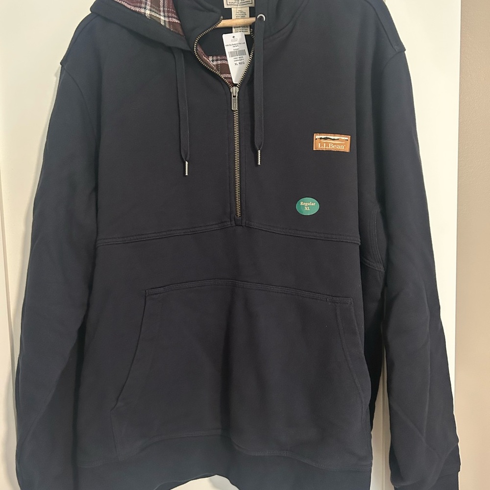 L.L. Bean Men's Navy Zip-Up Sweater